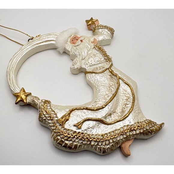 Old World Santa Claus Christmas Tree Ornament Holding Star Wizard Style - Picture 4 of 6